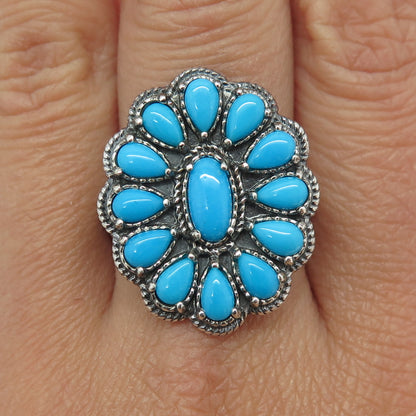 CAROLYN POLLACK & AMERICAN WEST Old Pawn Sterling Turquoise Ring Size 10.25