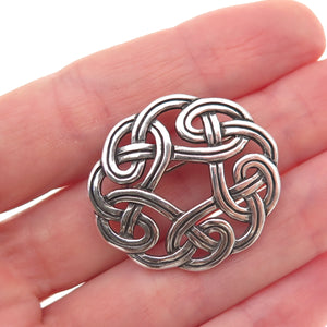 James Avery 925 Sterling Silver Vintage Celtic Love Knot Oxidized Pin Brooch