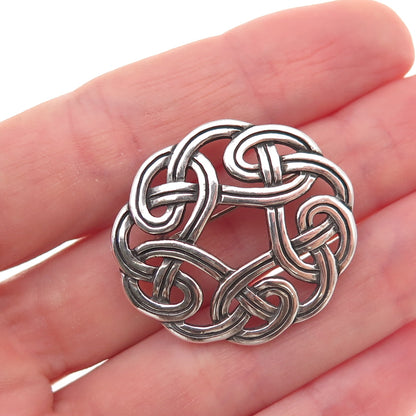 James Avery 925 Sterling Silver Vintage Celtic Love Knot Oxidized Pin Brooch