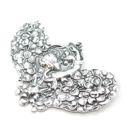 925 Sterling Silver Vintage Metropolitan Museum of Art Girl Pin Brooch/Pendant