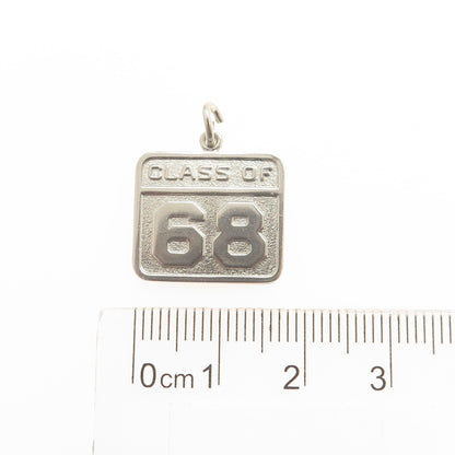 WELLS 925 Sterling Silver Vintage Class of 1968 Minimalist Charm Pendant