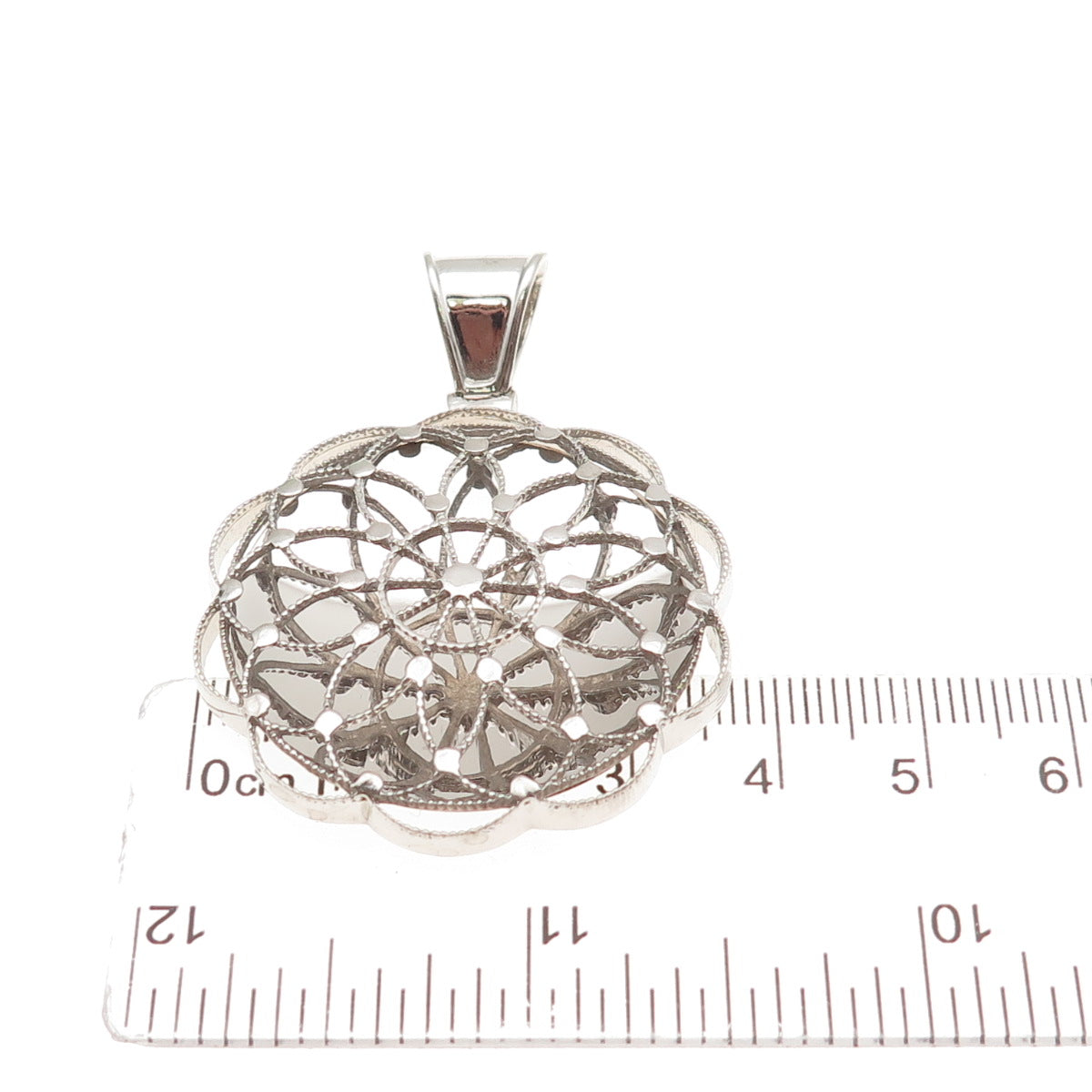 925 Sterling Silver Flower Filigree Charm Pendant
