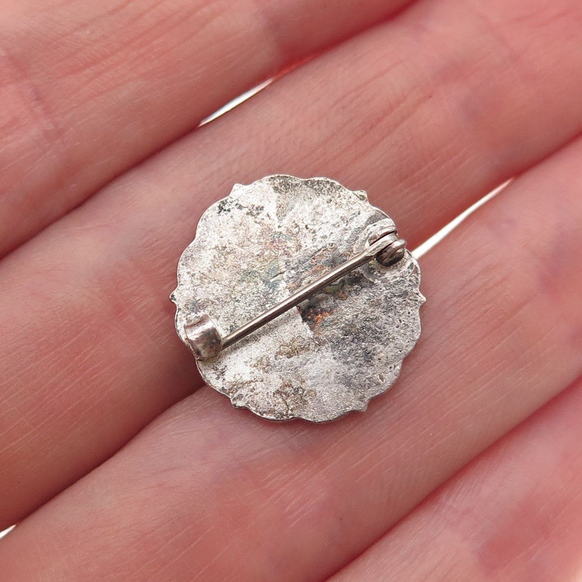 925 Sterling Silver Antique Art Deco Enamel Lutheran Sunday School Pin Brooch