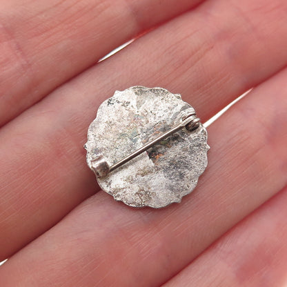 925 Sterling Silver Antique Art Deco Enamel Lutheran Sunday School Pin Brooch