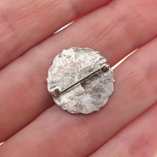 925 Sterling Silver Antique Art Deco Enamel Lutheran Sunday School Pin Brooch