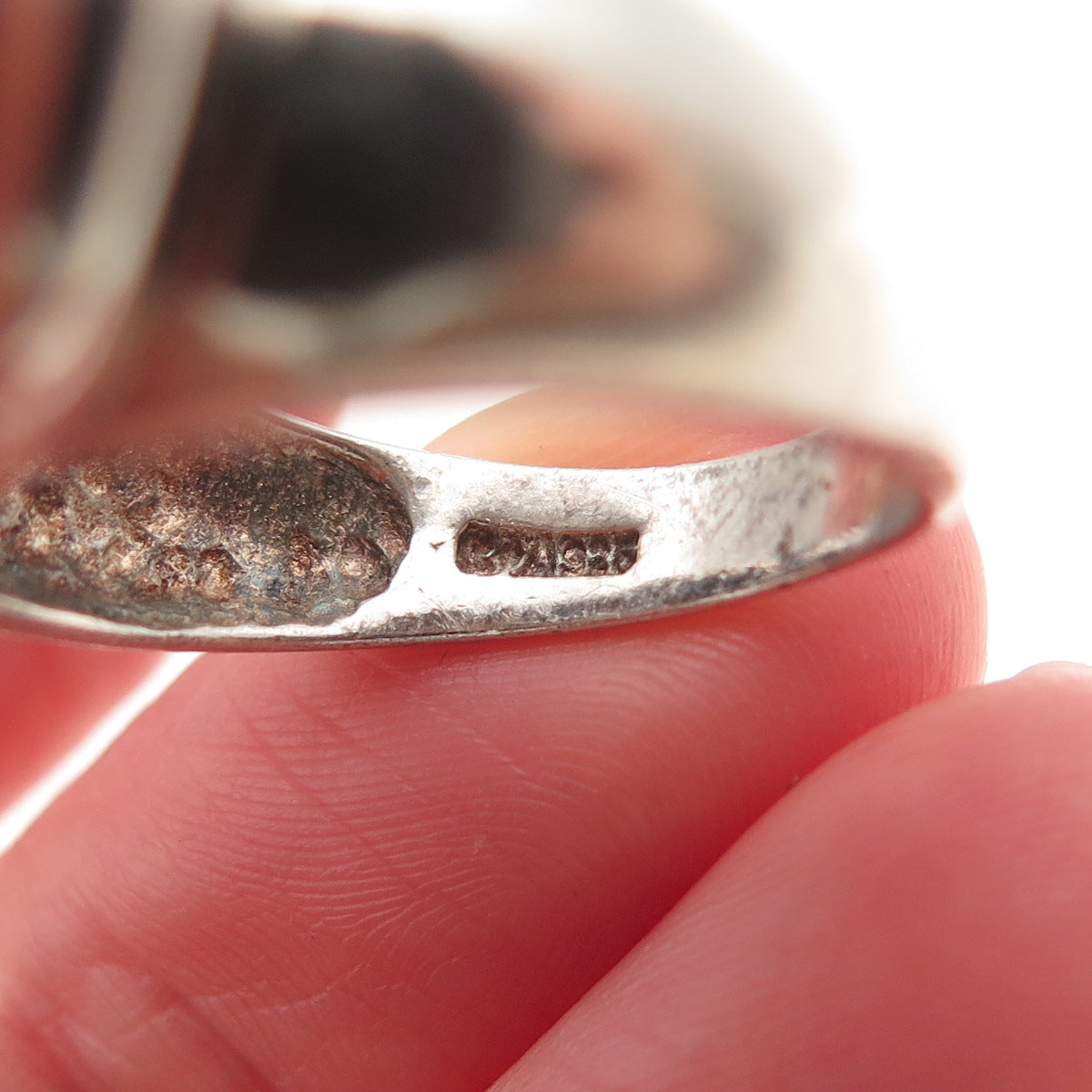 CHATEAU D'ARGENT Sterling Silver Vintage Real Lapis Modernist Ring Size 10.25