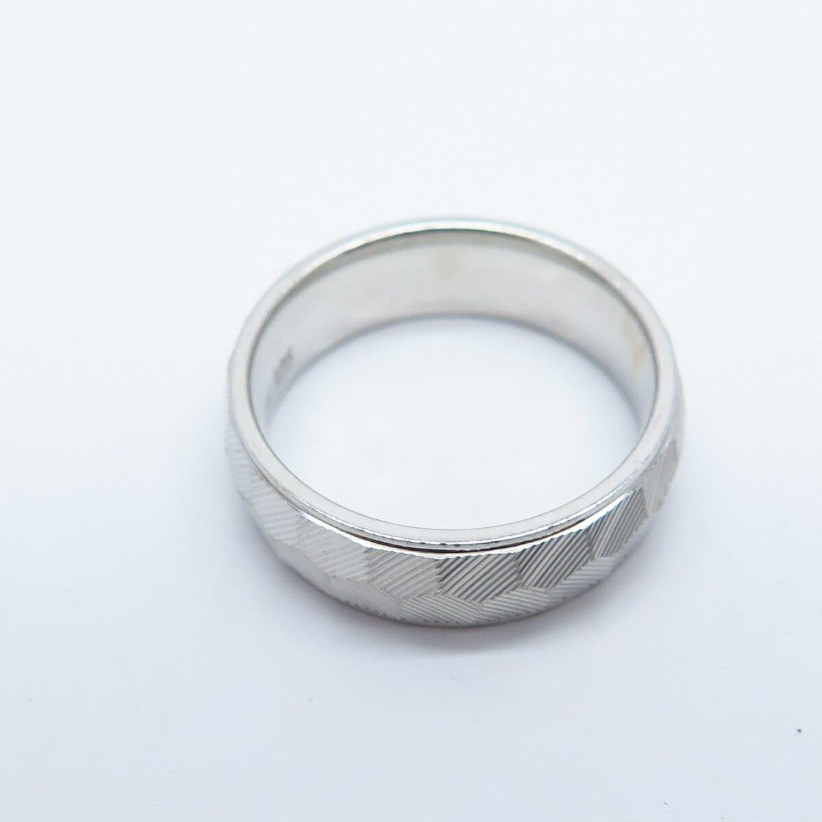 925 Sterling Silver Striped Band Ring Size 5.75