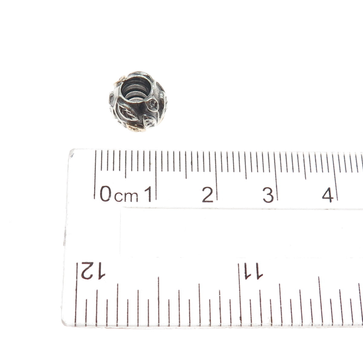 PANDORA 925 Sterling Silver & Gold Tree of Life Slide Bead Charm