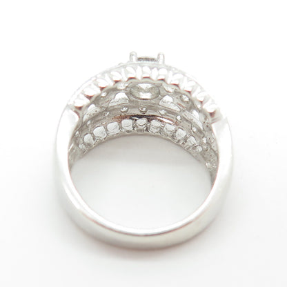 925 Sterling Silver Round-Cut Shaped C Z Ring Size 7.5