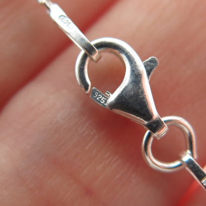 925 Sterling Silver Italy Diamond-Cut Bead Station Cable Anklet / Bracelet 10"