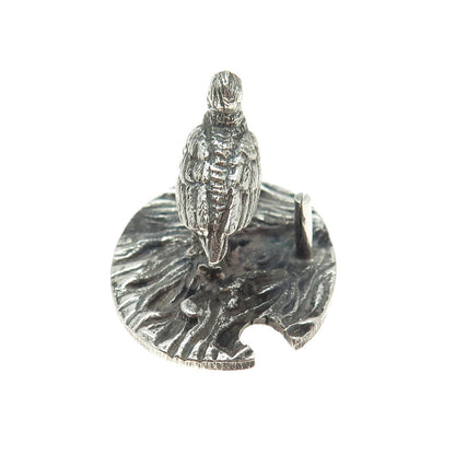 FRANCESCO CAPUTO 800 Silver Antique Italy Snipe Bird Oxidized Miniature Figurine