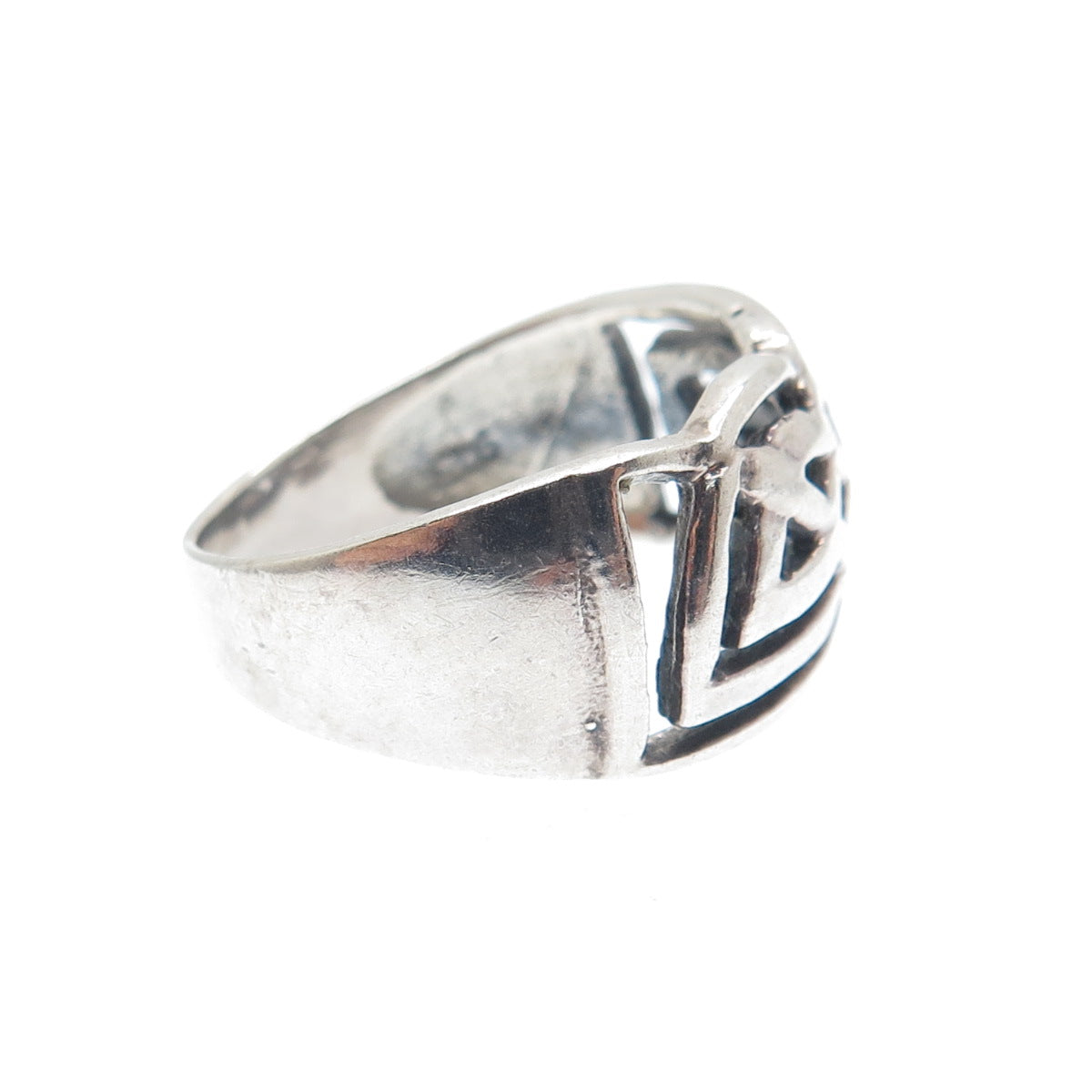 925 Sterling Silver Vintage Celtic Knot Oxidized Ring Size 8.75