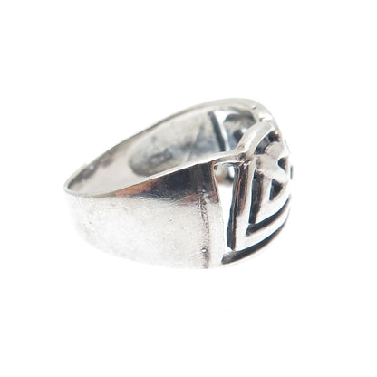 925 Sterling Silver Vintage Celtic Knot Oxidized Ring Size 8.75