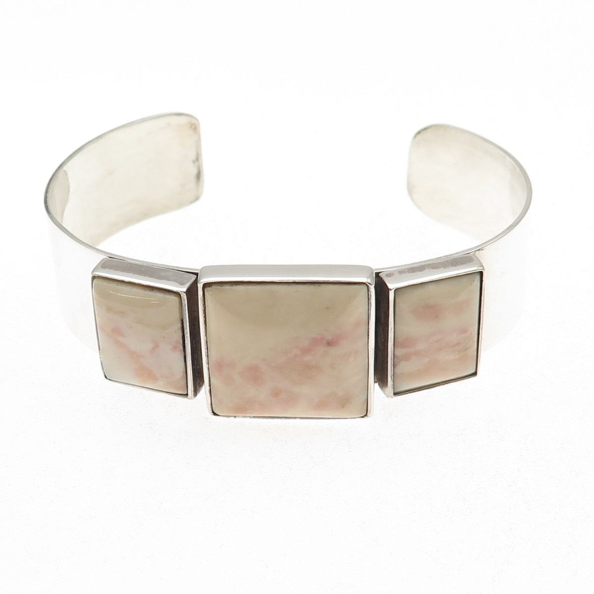 Jay King Desert Rose Sterling Vintage Angel Skin Jasper Adjustable Bracelet 7"