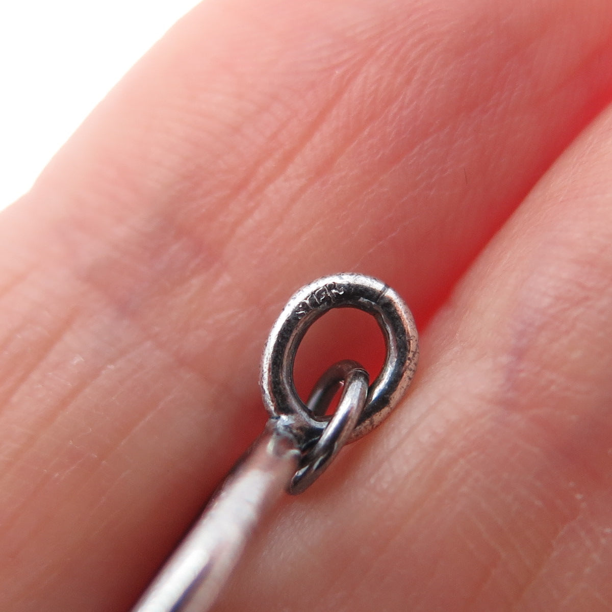 925 Sterling Silver Vintage Bowling Club Oxidized Minimalist Charm Pendant