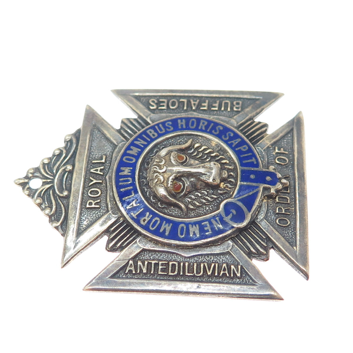 F.C. PARRY & CO. Sterling Silver Vintage 1952 Enamel Order of Buffaloes Brooch
