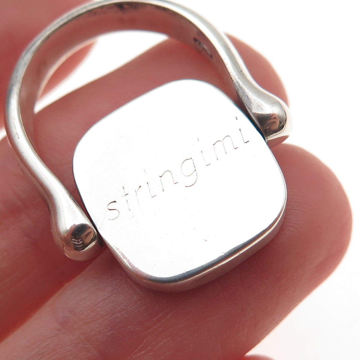 925 Sterling 2-Tone Vintage Dodo Chick Stringimi Reversible Ring Size 5.25
