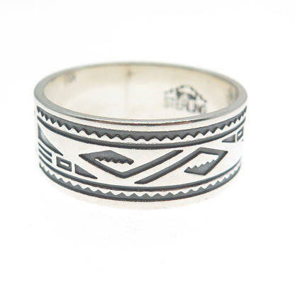 THE SILVER MESA Old Pawn 925 Sterling Silver Vintage Tribal Band Ring Size 12