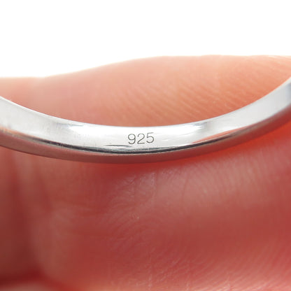 925 Sterling Silver Real Round-Cut Black Diamond Ring Size 9.25