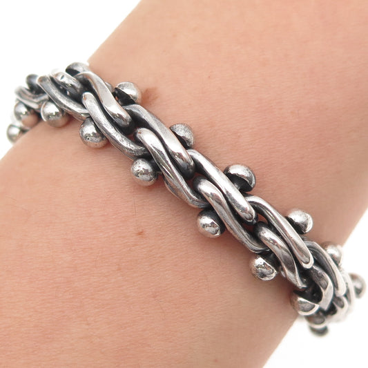 Rodney de Gruchy 925 Sterling Silver Vintage Modernist Link Bracelet 6.5"