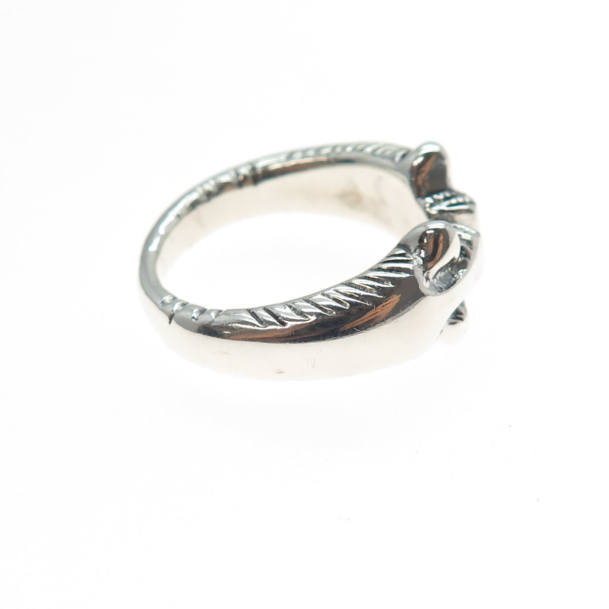 925 Sterling Silver Vintage Modernist Adjustable Ring Size 8.5