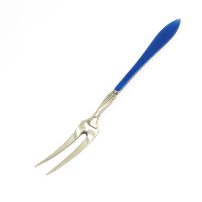 OTTAR HVAL 925S Sterling Silver Gold Plated Vintage Norway Enamel Lemon Fork