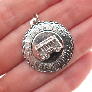 Sasco 925 Sterling Silver Vintage San Francisco Cable Car Charm Pendant