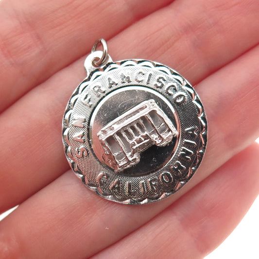 Sasco 925 Sterling Silver Vintage San Francisco Cable Car Charm Pendant