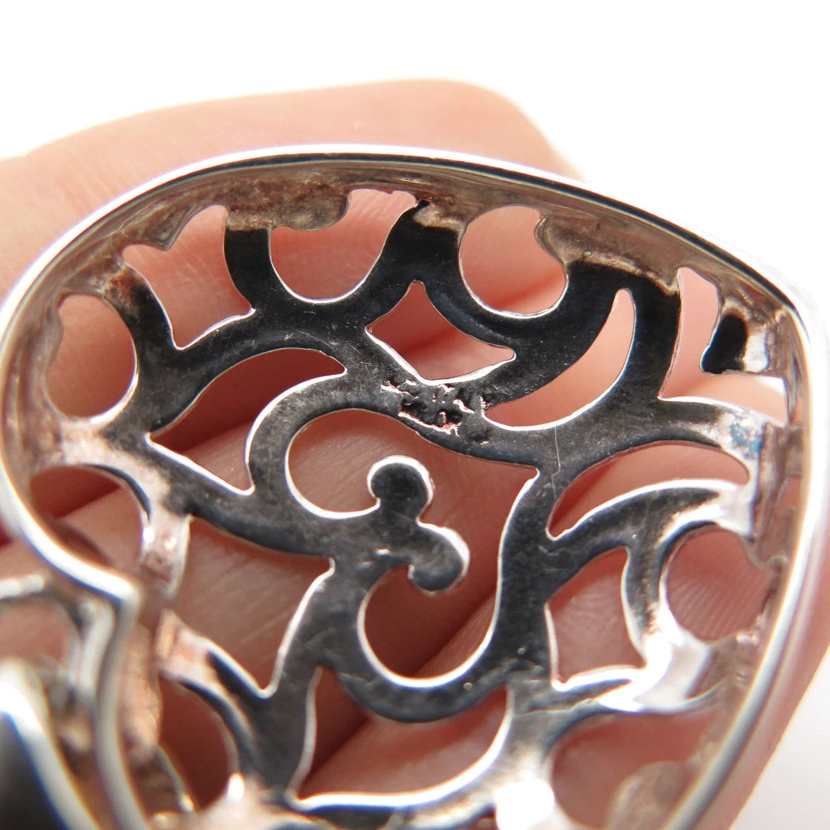 925 Sterling Silver Vintage Italy Milor Heart Ornate Pendant