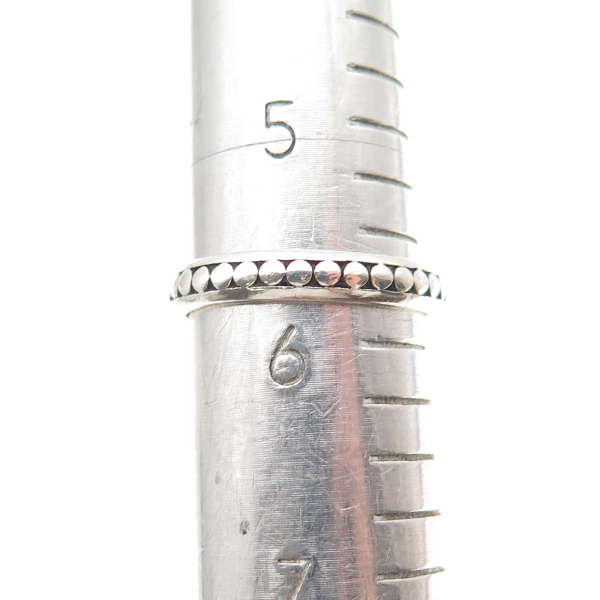 Sidney Evan 925 Sterling Silver Vintage Dotted All Around Band Ring Size 5.75