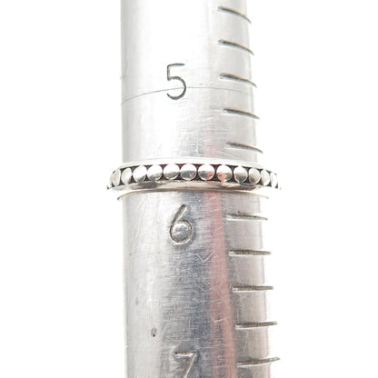 Sidney Evan 925 Sterling Silver Vintage Dotted All Around Band Ring Size 5.75