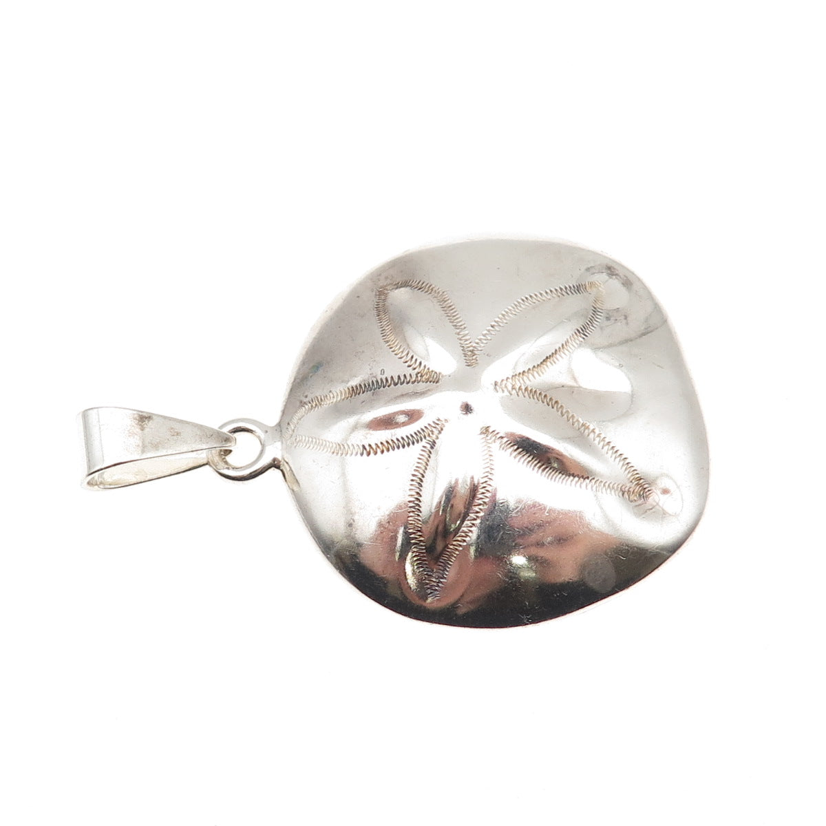ATI Annika Witt 925 Sterling Silver Vintage Mexico Sand Dollar Oxidized Pendant