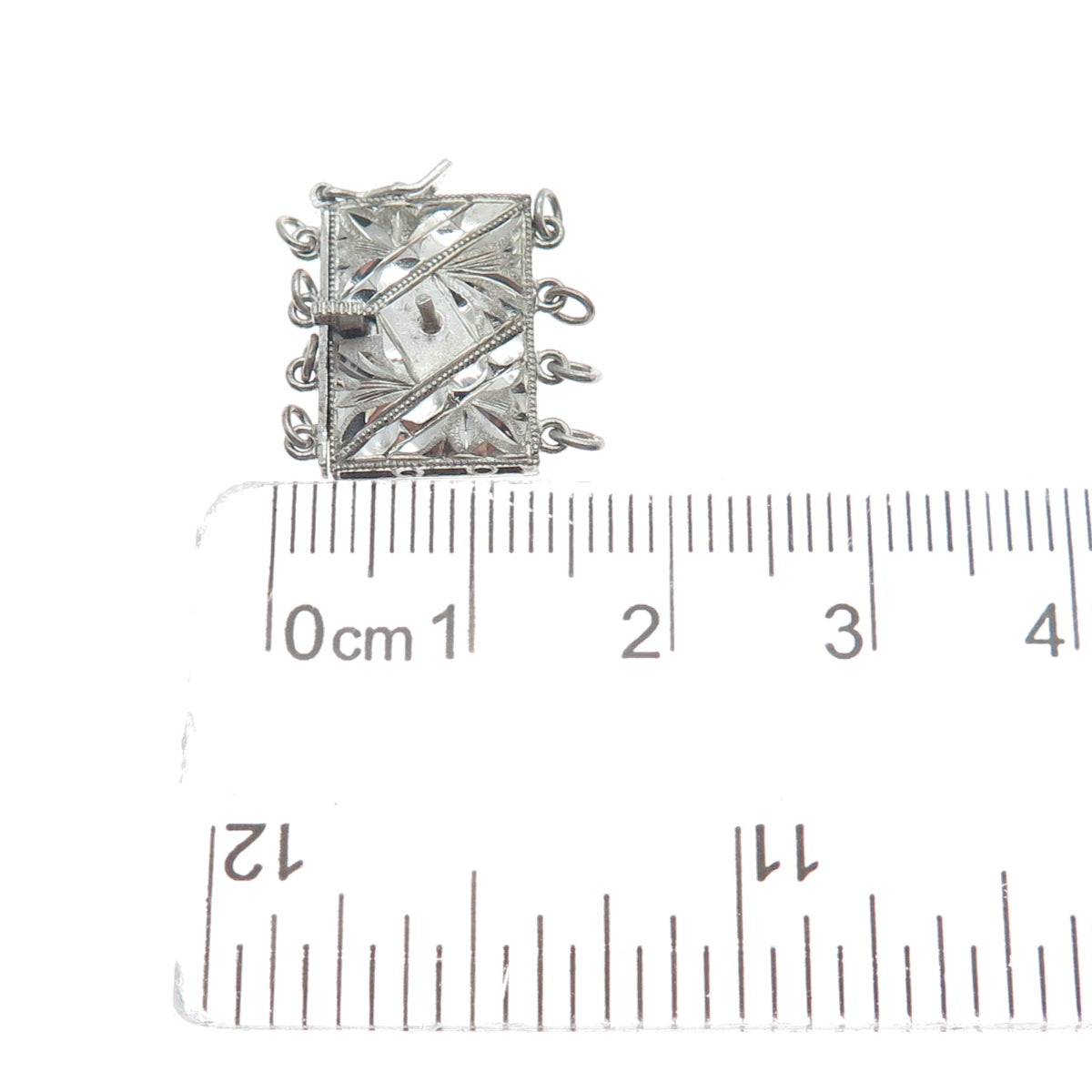 925 Sterling Silver Antique Engraved Lock Clasp for Bracelet / Necklace