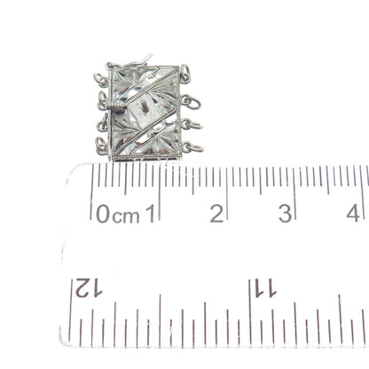 925 Sterling Silver Antique Engraved Lock Clasp for Bracelet / Necklace