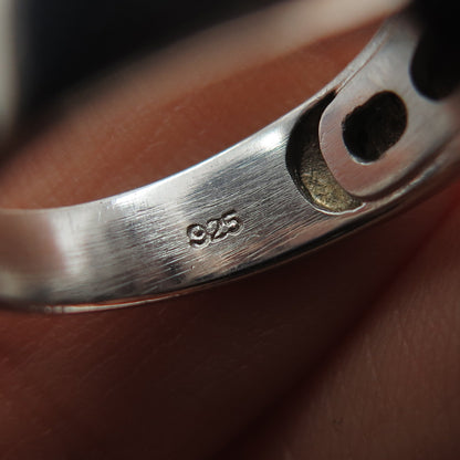 925 Sterling Silver Vintage Modernist Ring Size 6