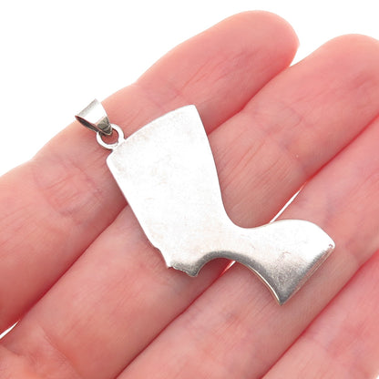 800 Silver Vintage Egyptian Queen Nefertiti Oxidized Charm Pendant