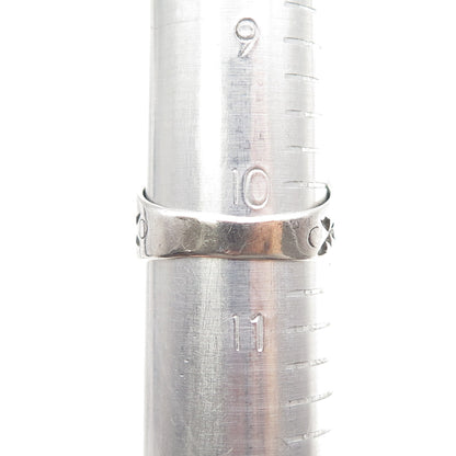 Old Pawn Sterling Silver Vintage Southwestern Malachite MOP Inlay Ring Size 10.5