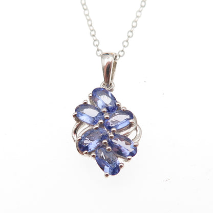 Chuck Clemency 925 Sterling Silver Real Tanzanite Cable Chain Necklace 20"