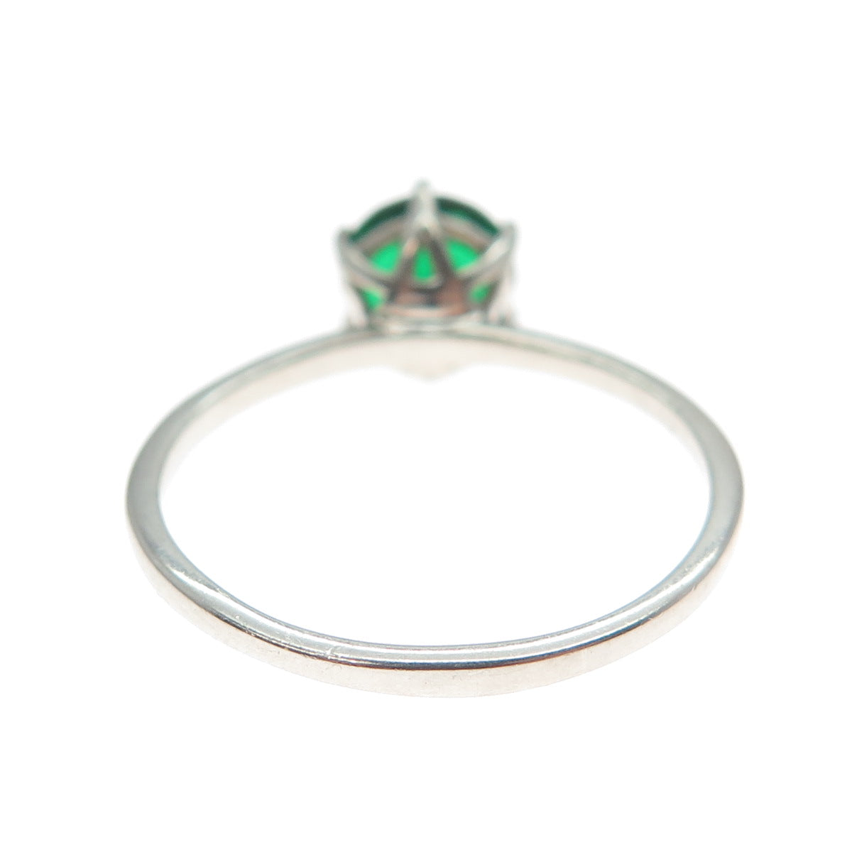 DAZZLERS 925 Sterling Silver Round-Cut Nano Chrome Diopside Ring Size 10.25