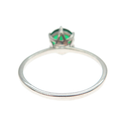 DAZZLERS 925 Sterling Silver Round-Cut Nano Chrome Diopside Ring Size 10.25