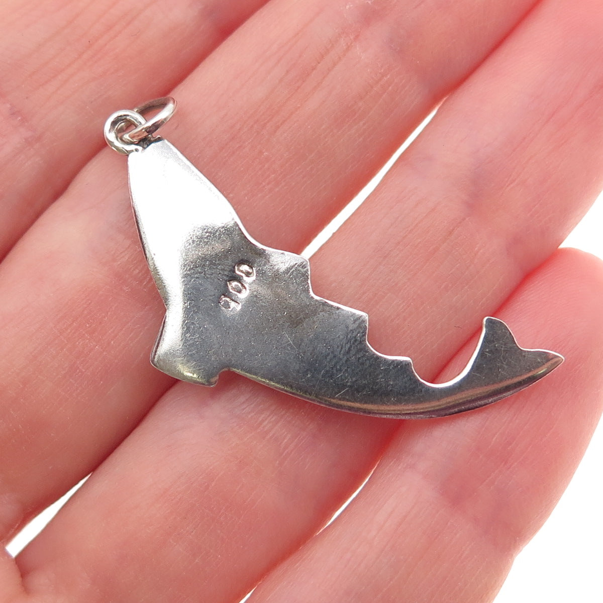 900 Silver Vintage Fish Oxidized Charm Pendant