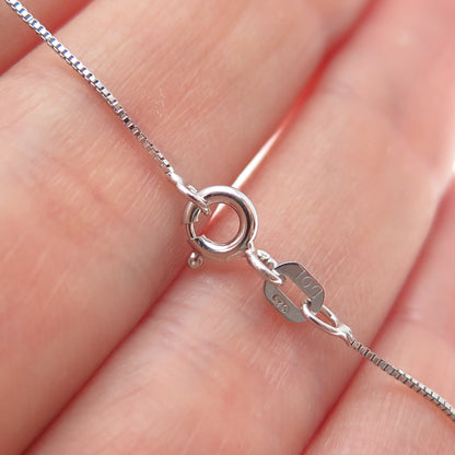 925 Sterling Silver Round-Cut C Z Letter L Initial Box Chain Necklace 18"