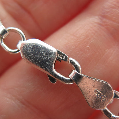 925 Sterling Silver Vintage Italy Figaro Chain Necklace 20"