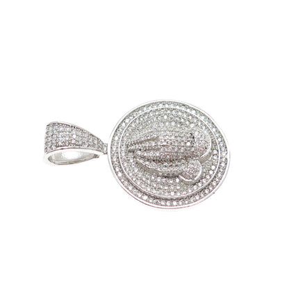 925 Sterling Silver Round-Cut C Z Prayer Hands Sparkle Charm Pendant