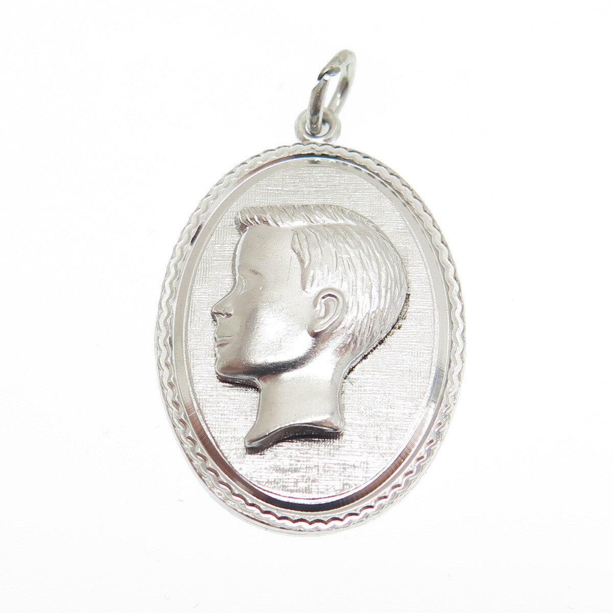 GRIFFITH & SONS CO. 925 Sterling Silver Antique Art Deco Boy Profile Pendant