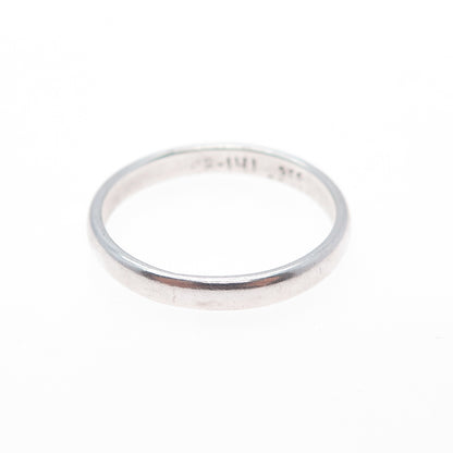 925 Sterling Silver Vintage Mexico Classic Wedding Stackable Band Ring Size 8