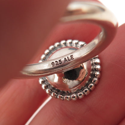 Pandora 925 Sterling Silver Real Green Amethyst Autumn Skies Ring Size 6.75
