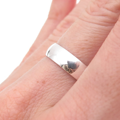 925 Sterling Silver Vintage Classic Wedding Band Ring Size 7.25