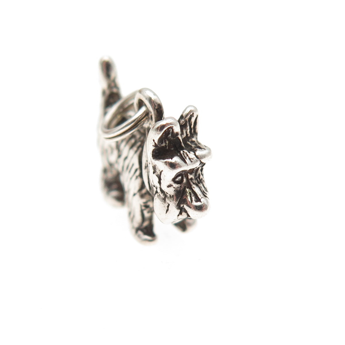 925 Sterling Silver Vintage Scottish Terrier Dog 3D Mini Charm Pendant