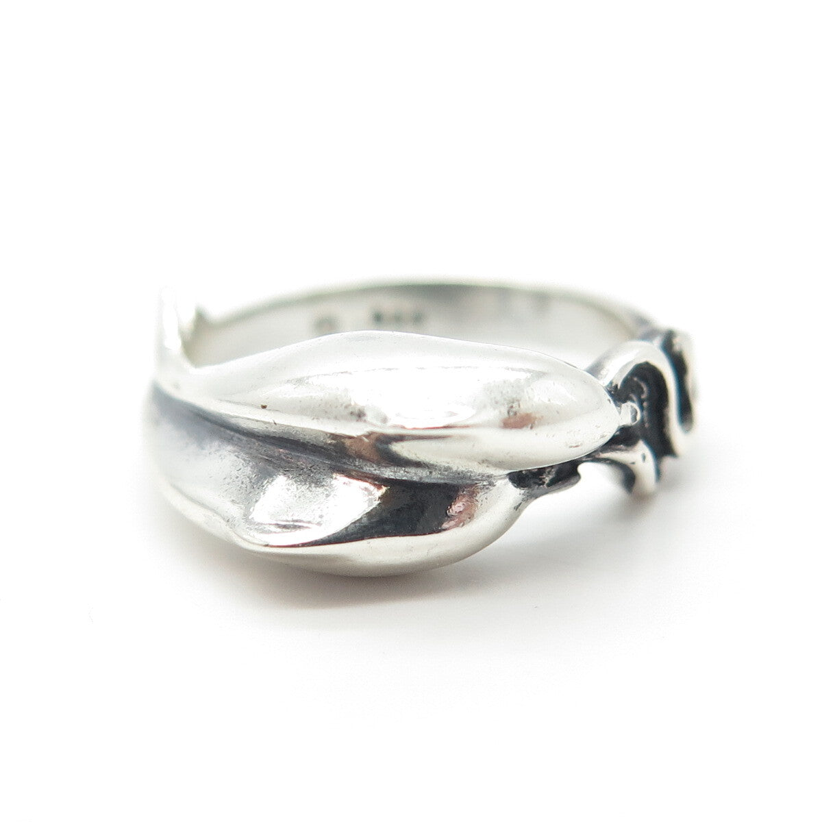 925 Sterling Silver Vintage Friendly Dolphin Ring Size 5.5